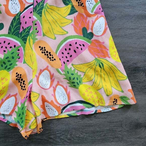 Anthropologie Hutch Orange Yellow Pink Mixed Fruit Halter Romper NWT Size 4 - Picture 7 of 16